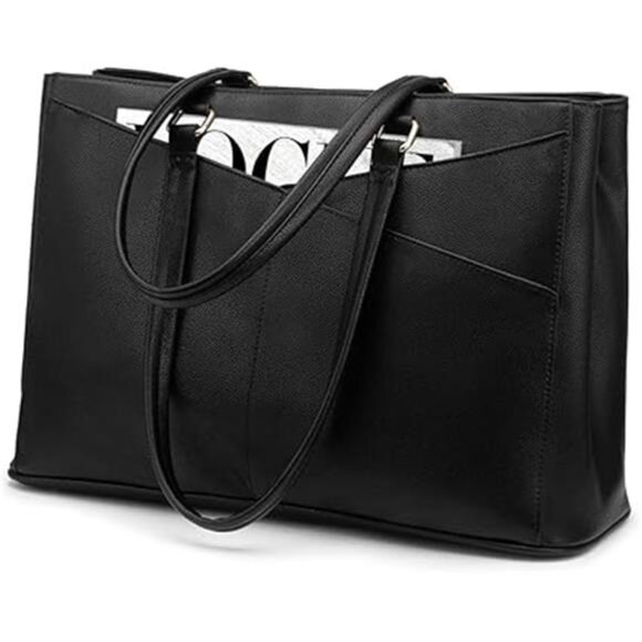 Laptop Tote Bag for Women 15.6 Inch Waterproof Leather Computer Bags Business - Picture 7 of 7